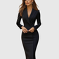 SELENEVA | ELEGANT TAILORED MIDI DRESS