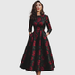 LILLA | ELEGANT VINTAGE A-LINE MAXI DRESS WITH FLORAL PRINT