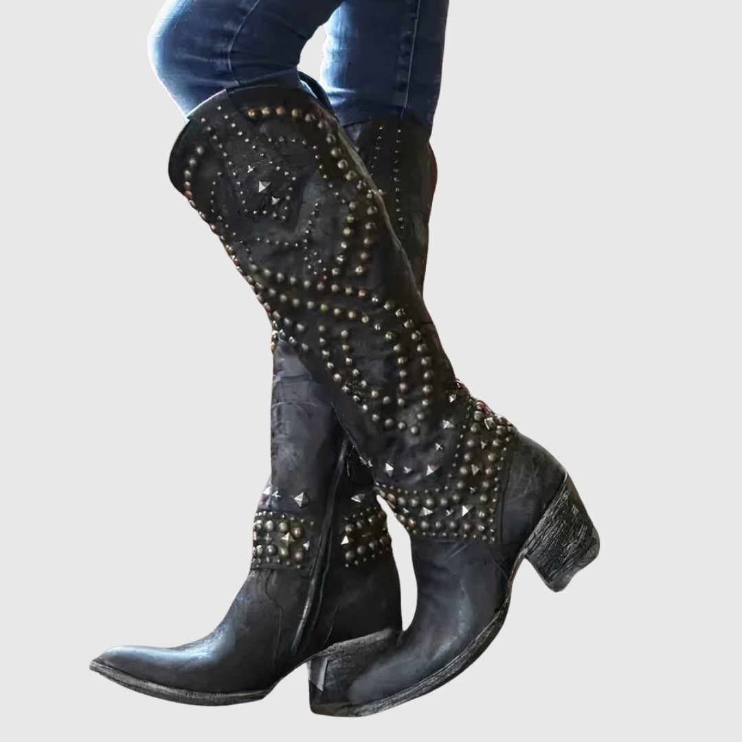 SELIORA | WESTERN KNEE-HIGH BOOTS