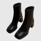 CLARINDA | SQUARE-TOE BLOCK HEEL BOOTS