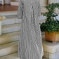 Women’s Elegant Striped Shirt Cape – Long Sleeve Button Shirt
