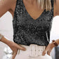 LUCIE | SPARKLING SEQUIN V NECK TOP FOR EVENING GLAM