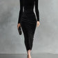 SOPHIA | BLACK VELVET FITTED DRESS