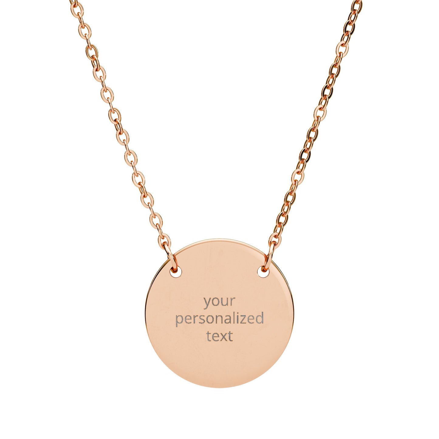 Personalized Engraved Circle Necklace – Custom Name/Date Pendant