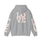 LOVE Hoodie — Minimal Pink Lettering Pullover