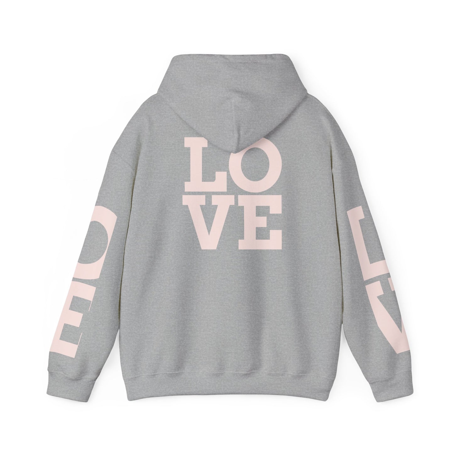 LOVE Hoodie — Minimal Pink Lettering Pullover