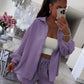 Women’s Cotton 2-Piece Lounge Set – Shirt & Shorts