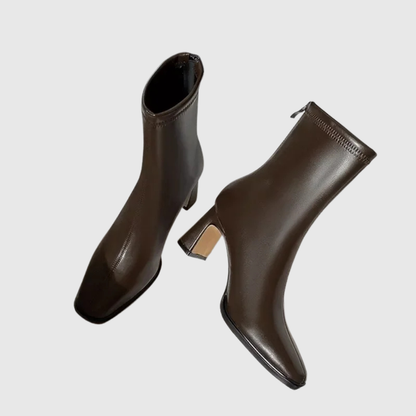 IVYRA | SQUARE-TOE WARM ANKLE BOOTS