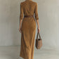 DJANNA - SINGLE-BREASTED BELTED DRESS