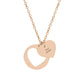 Engravable Heart Cutout Necklace - Personalized Double Pendant (Silver or Rose Gold)