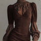 PAULLY | ARTIFICIAL SUEDE BODYCON DRESS
