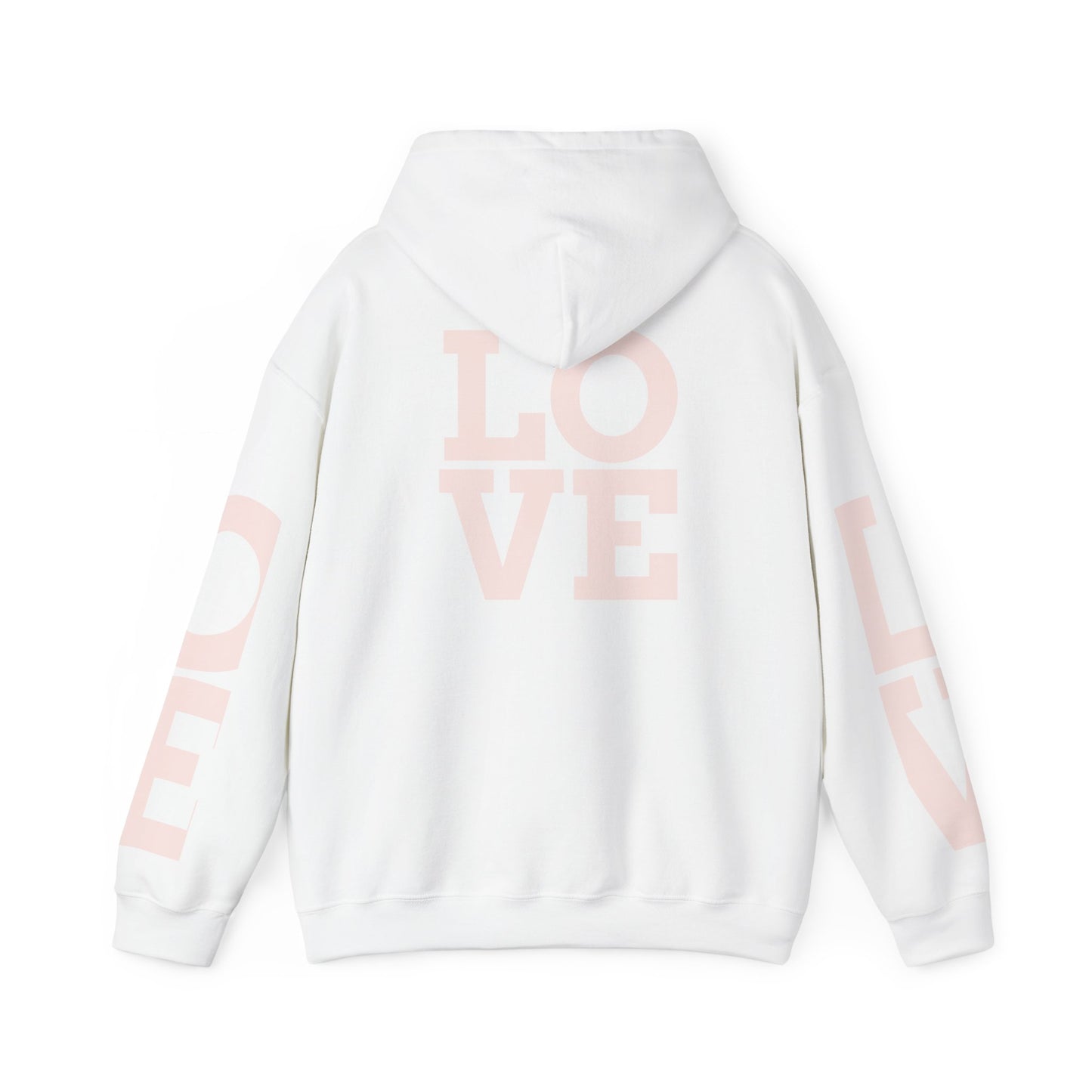 LOVE Hoodie — Minimal Pink Lettering Pullover