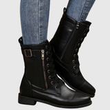 CARMINE | COMFORTABLE SIDE-ZIP LEATHER BOOTS