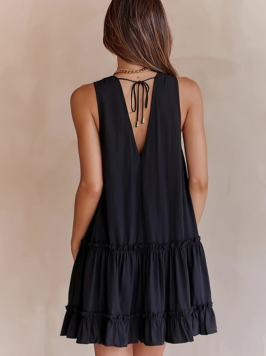 Women's Deep V-Neck Ruched Bodycon Dress