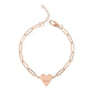 Engravable Paperclip Heart Bracelet — Personalized Gold or Rose Gold Chain Gift