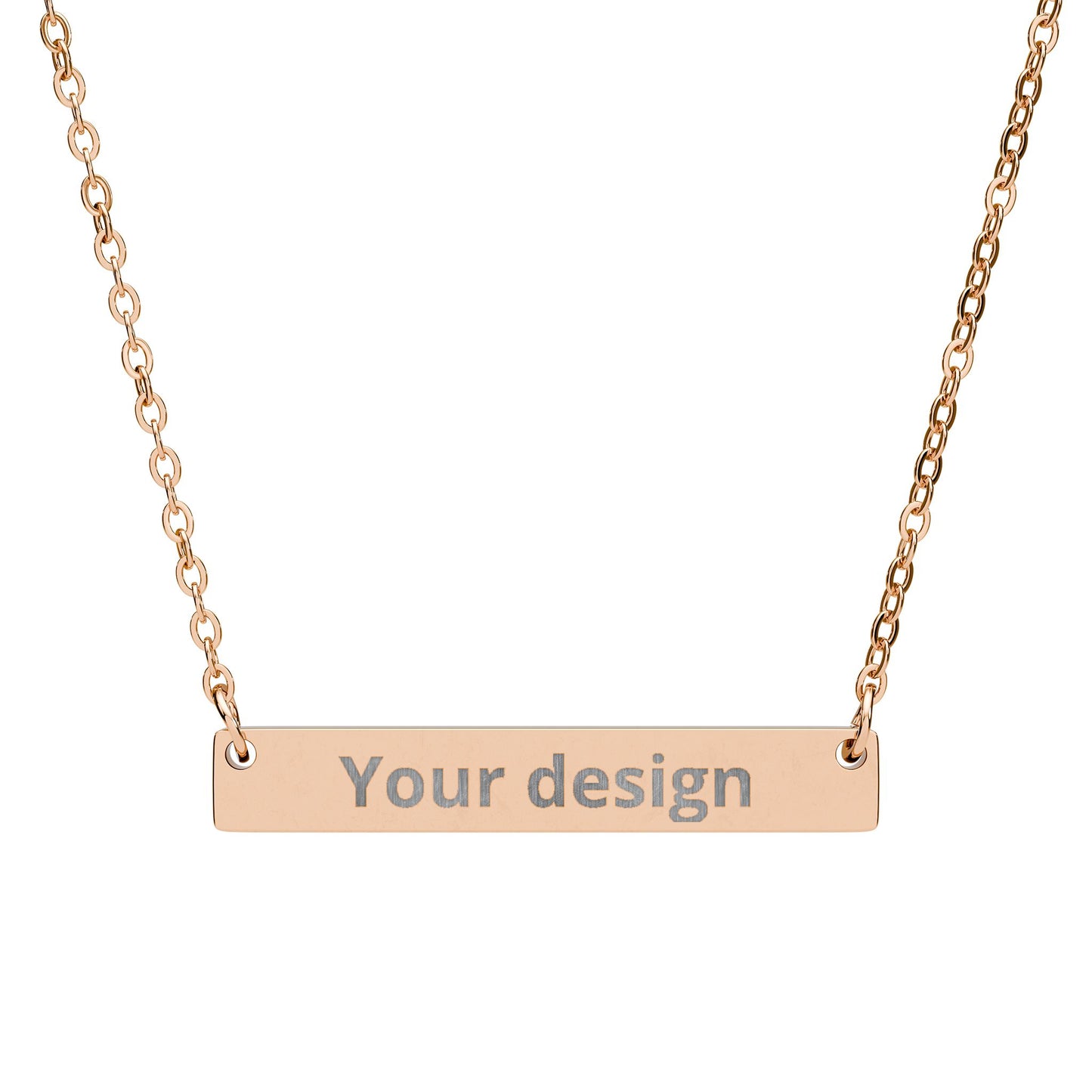 Engravable Horizontal Bar Necklace — Personalized Name & Message Pendant