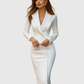 SELENEVA | ELEGANT TAILORED MIDI DRESS