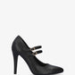 MARLOWE | Pointed Toe Mary Jane Heels | Double Strap Black