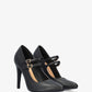MARLOWE | Pointed Toe Mary Jane Heels | Double Strap Black