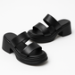 Calf Leather Sandals – Chunky High Heel
