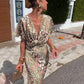 CLARANDRA | COPPER MIDI DRESS