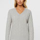 SUNNIVA | V-NECK CABLE-KNIT SWEATER