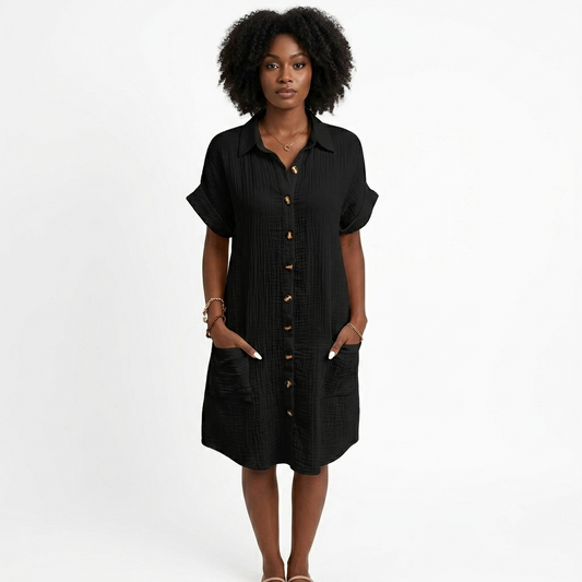 Isabelle | Sleeveless Shirt Dress