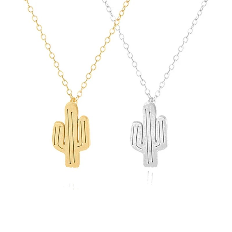 Amira – Collana dorata con pendente a forma di cactus