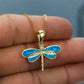 Golden butterfly necklace with opal