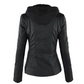 YSOLDE | LEATHER HOODED JACKET