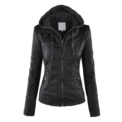YSOLDE | LEATHER HOODED JACKET