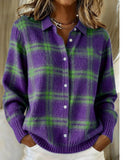 MARILOU™ - SOFT HOODIE BLOUSE WITH CHECK PATTERN