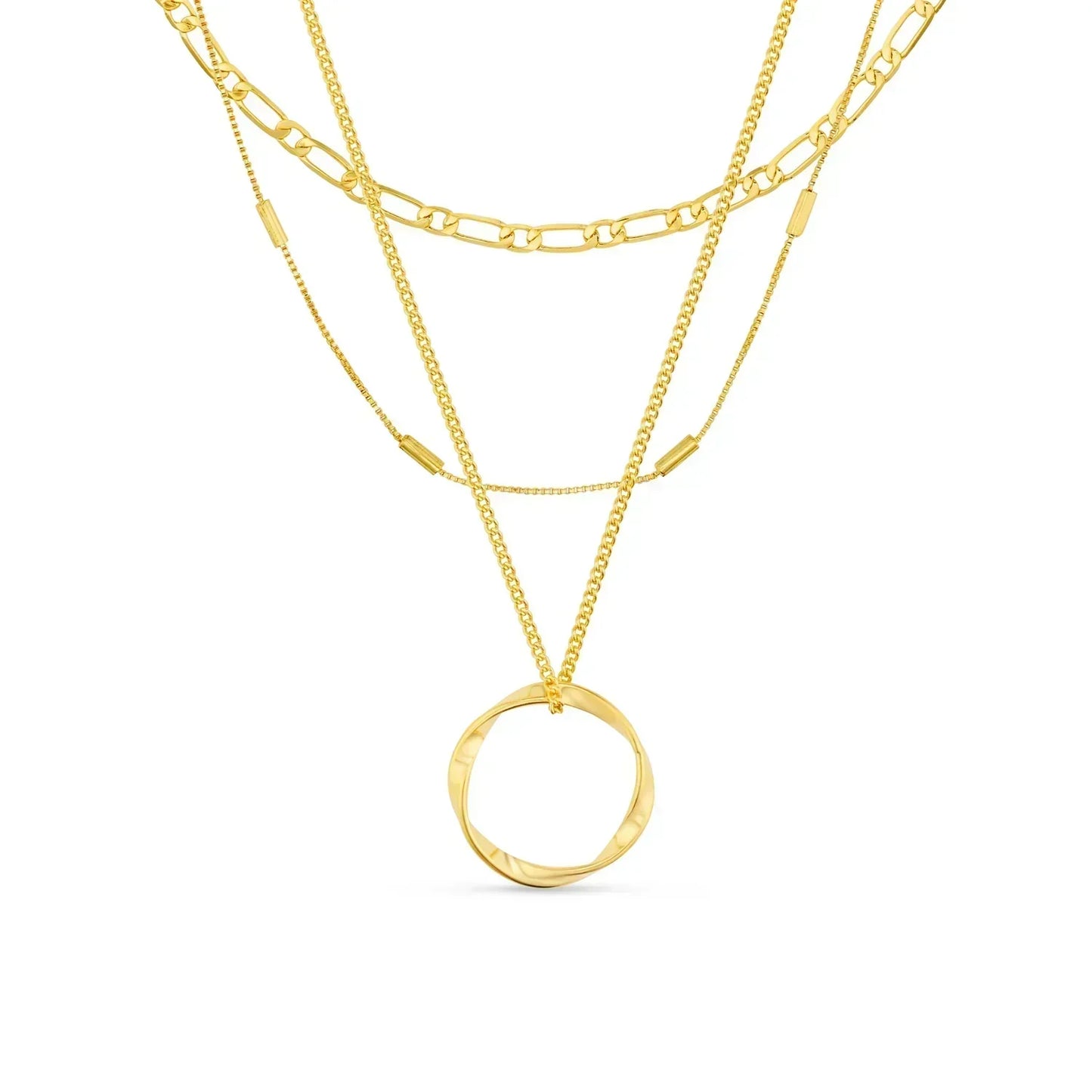 Ruth – Collana dorata con pendente strutturato