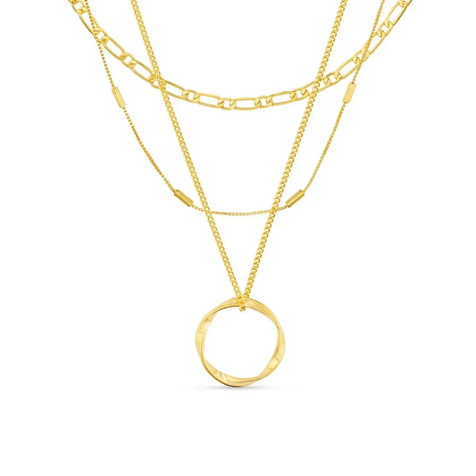 Ruth – Collana dorata con pendente strutturato