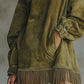 LAVINIA FAUX SUEDE TURTLENECK DRESS WITH FRINGE HEM