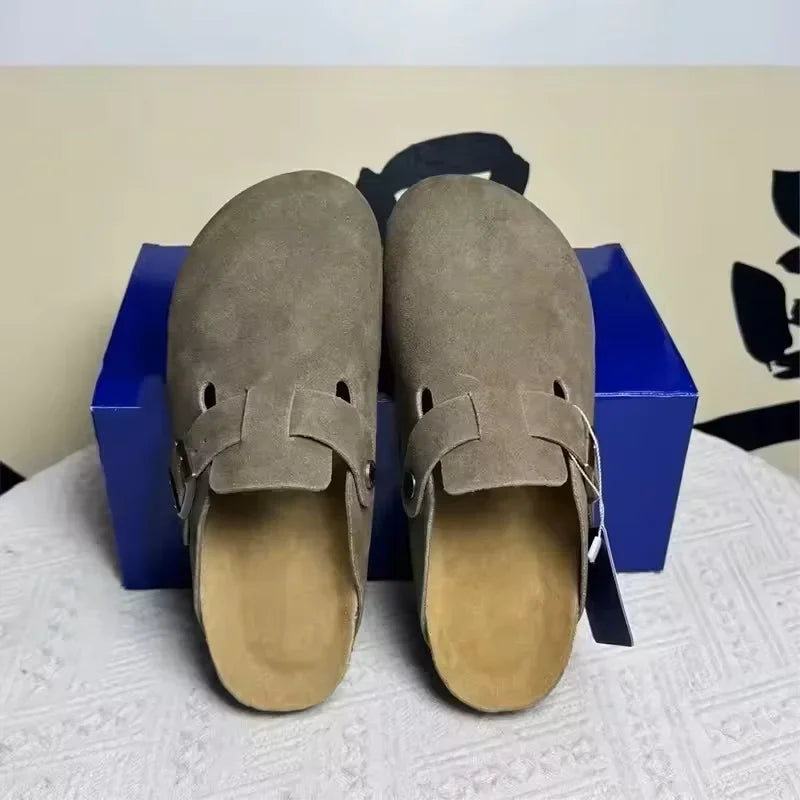 Retro Leather Mule Sandals for Women & Men | Casual Anti-Slip Beach Shoes – Elisa London