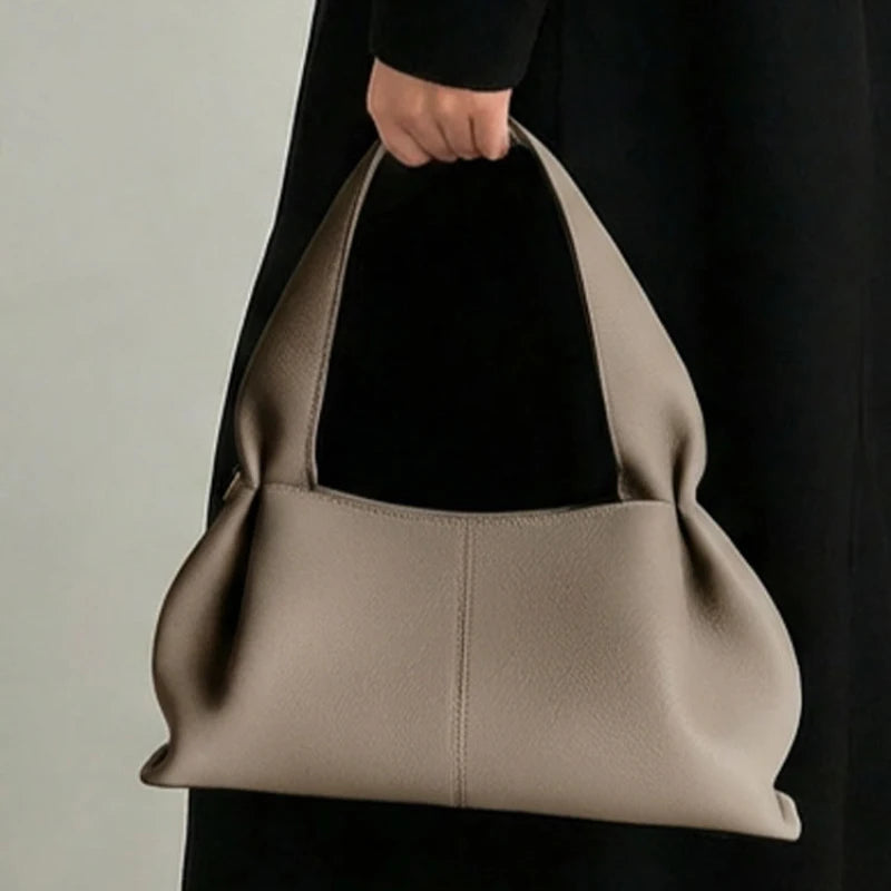 French Pleated Leather Underarm Bag for Women | Luxury Lightweight Shoulder Handbag – Elisa London