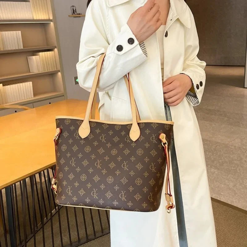 Vintage Leather Luxury Tote | Designer Crossbody Shopper Bag for Women