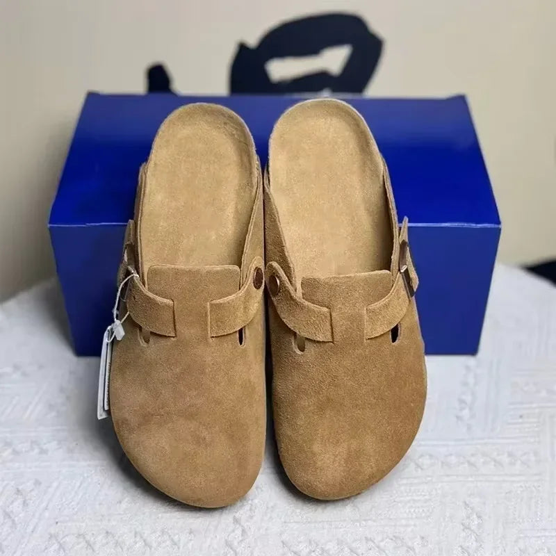 Retro Leather Mule Sandals for Women & Men | Casual Anti-Slip Beach Shoes – Elisa London