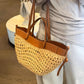 Retro Woven Tote Bag for Women | Large Boho Shoulder Handbag – Elisa London