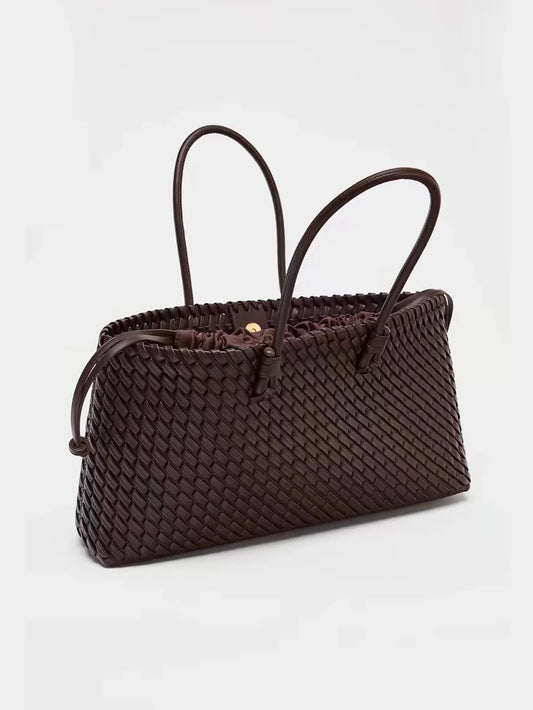 Woven Large Capacity Tote Bag | Luxury Shoulder & Handheld Shopper for Women