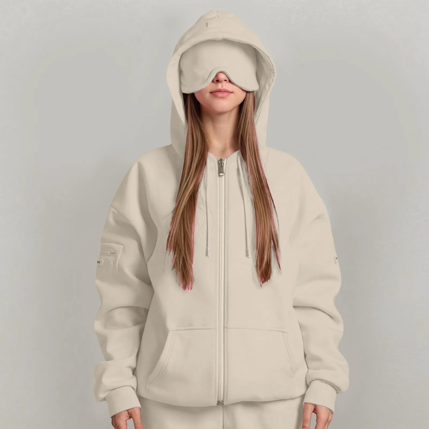 The Dream Hoodie – Women’s Oversized Hoodie with Built-in Eye Mask for Sleep & Travel
