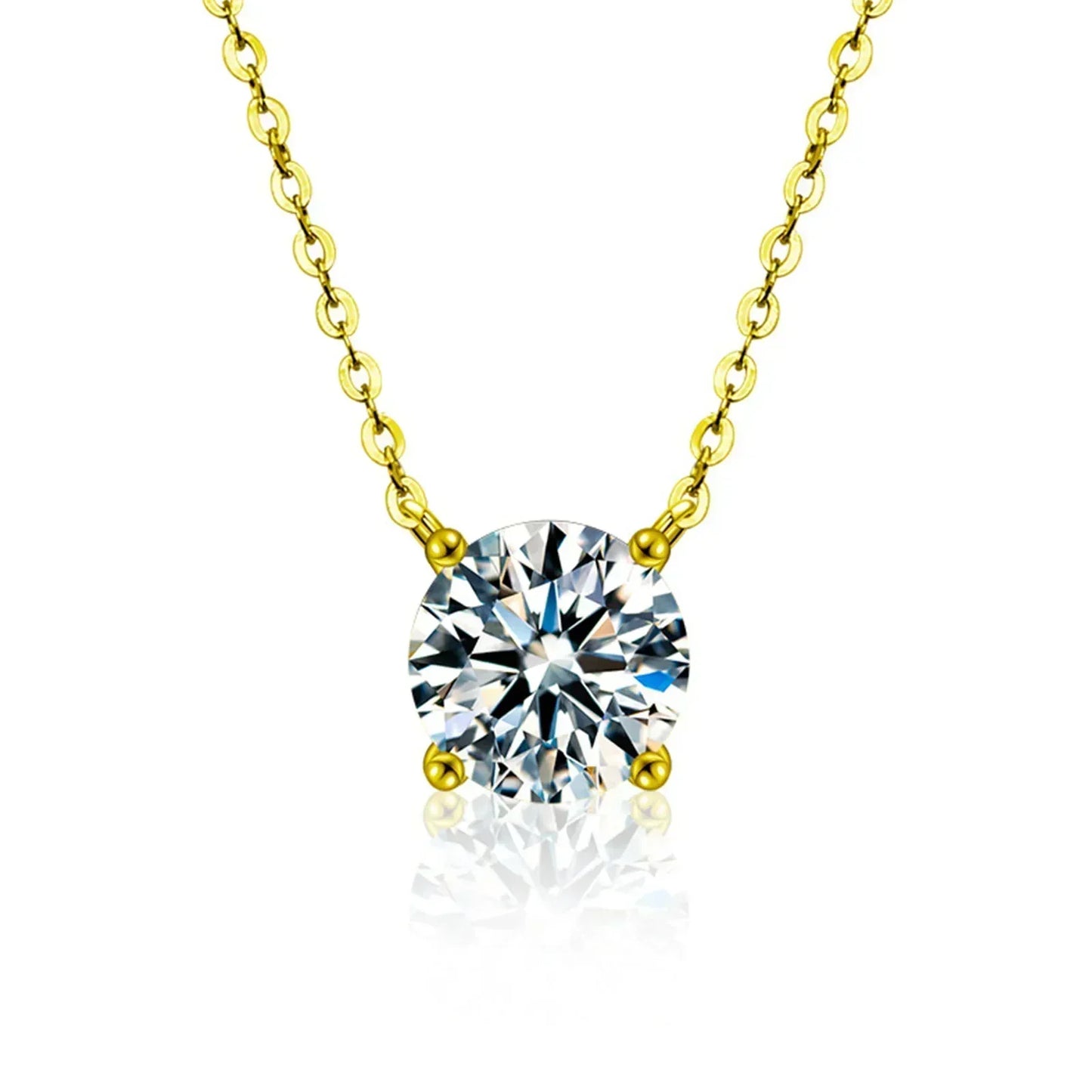 Rafaela – Collana in argento placcato oro 18K con zircone