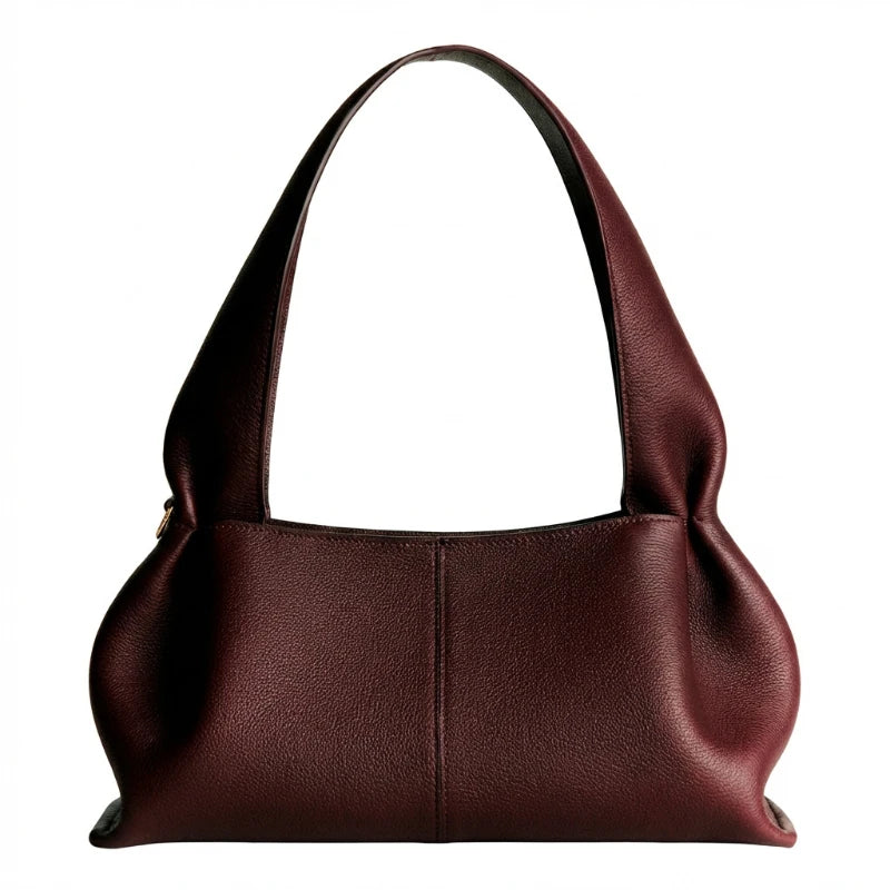French Pleated Leather Underarm Bag for Women | Luxury Lightweight Shoulder Handbag – Elisa London