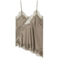 Women's Asymmetrical Lace Cami Top – Sleeveless Backless Y2K Slip Tank