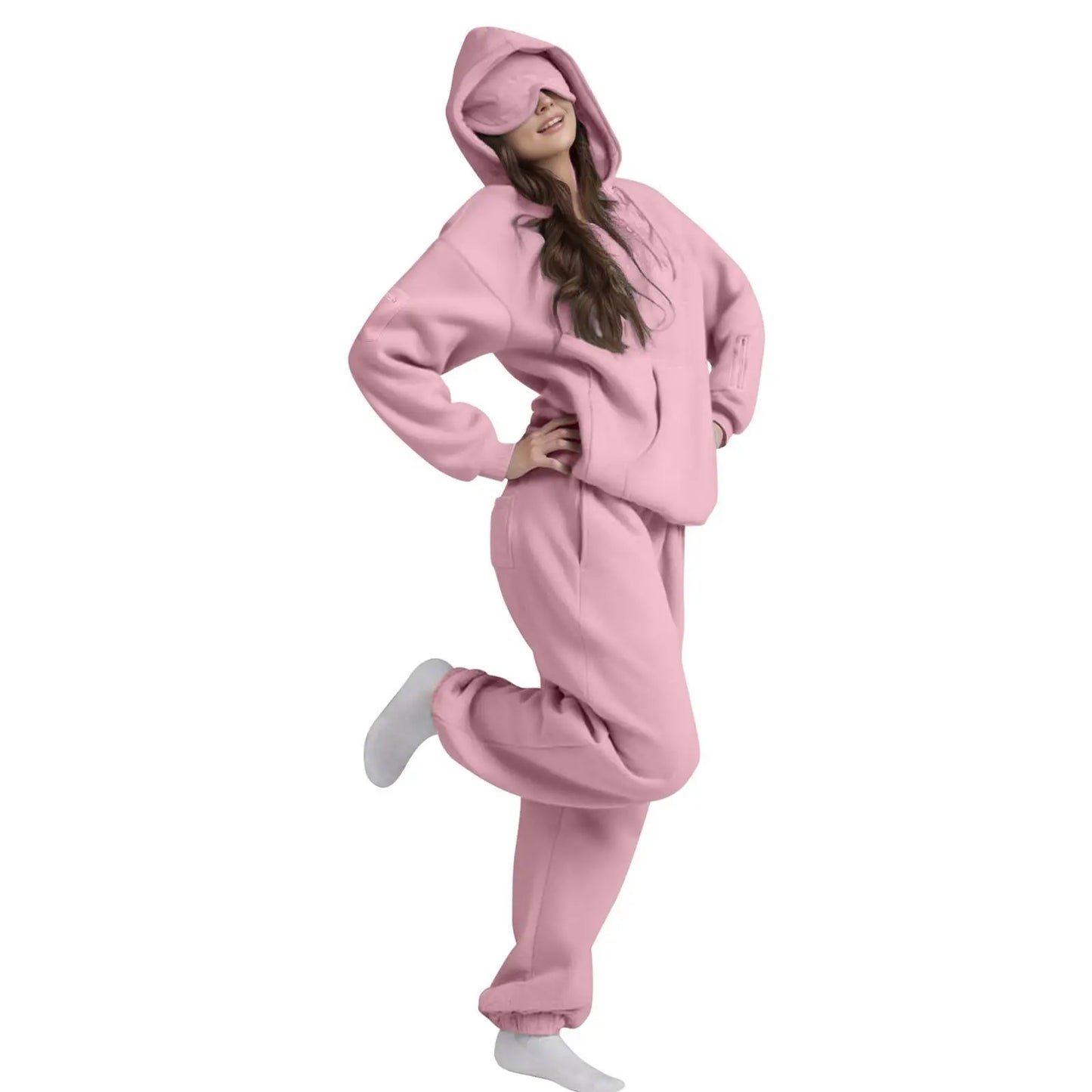 The Dream Hoodie – Women’s Oversized Hoodie with Built-in Eye Mask for Sleep & Travel