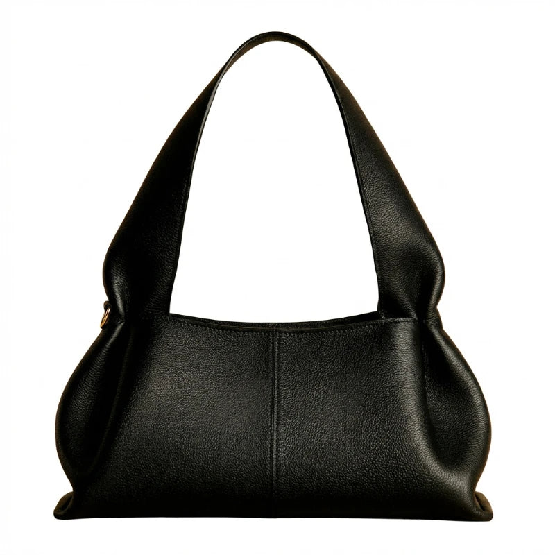 French Pleated Leather Underarm Bag for Women | Luxury Lightweight Shoulder Handbag – Elisa London