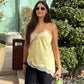Women's Asymmetrical Lace Cami Top – Sleeveless Backless Y2K Slip Tank