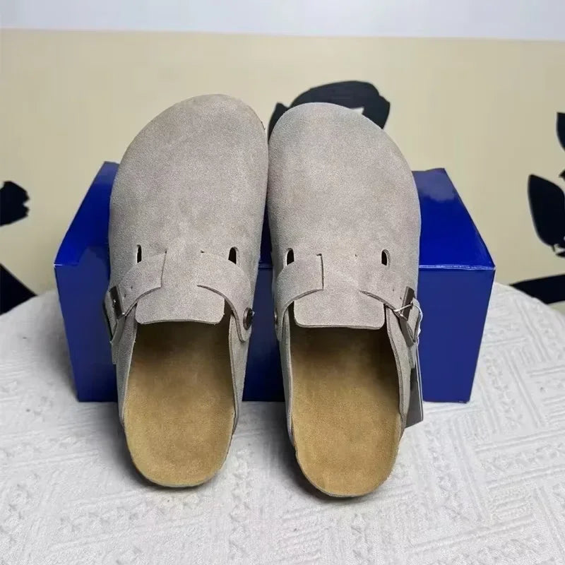 Retro Leather Mule Sandals for Women & Men | Casual Anti-Slip Beach Shoes – Elisa London