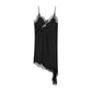 Women's Lace Satin Mini Dress – Asymmetrical Backless Sexy Party & Beach Dres